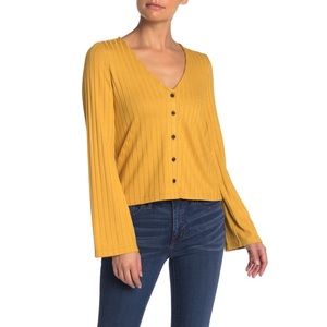 Madewell bell sleeve ribbed sweater